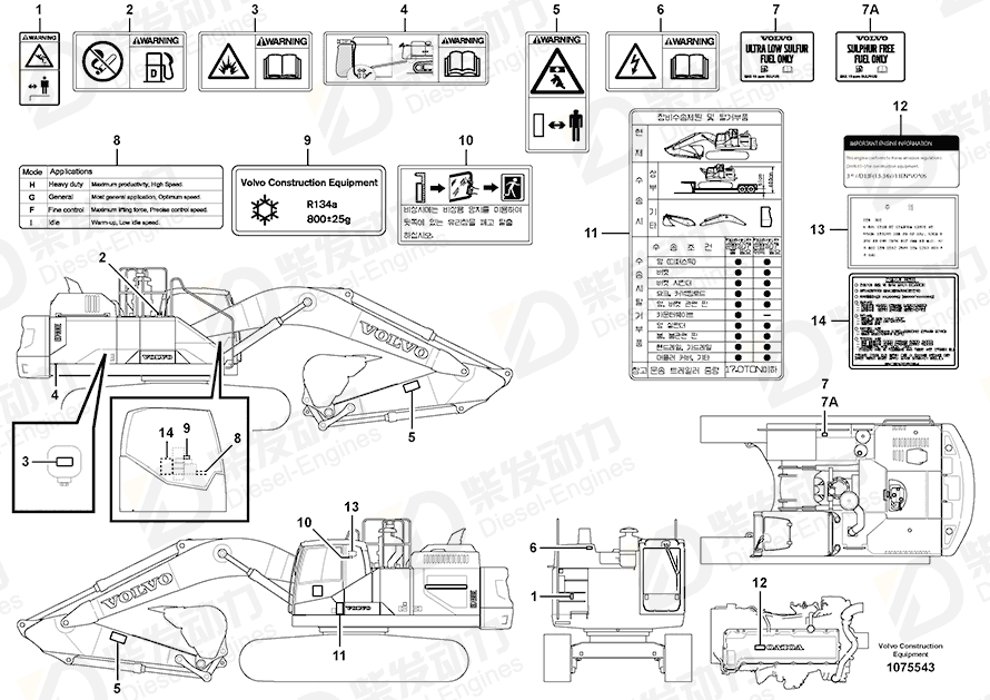 VOLVO Decal 14671648 Drawing
