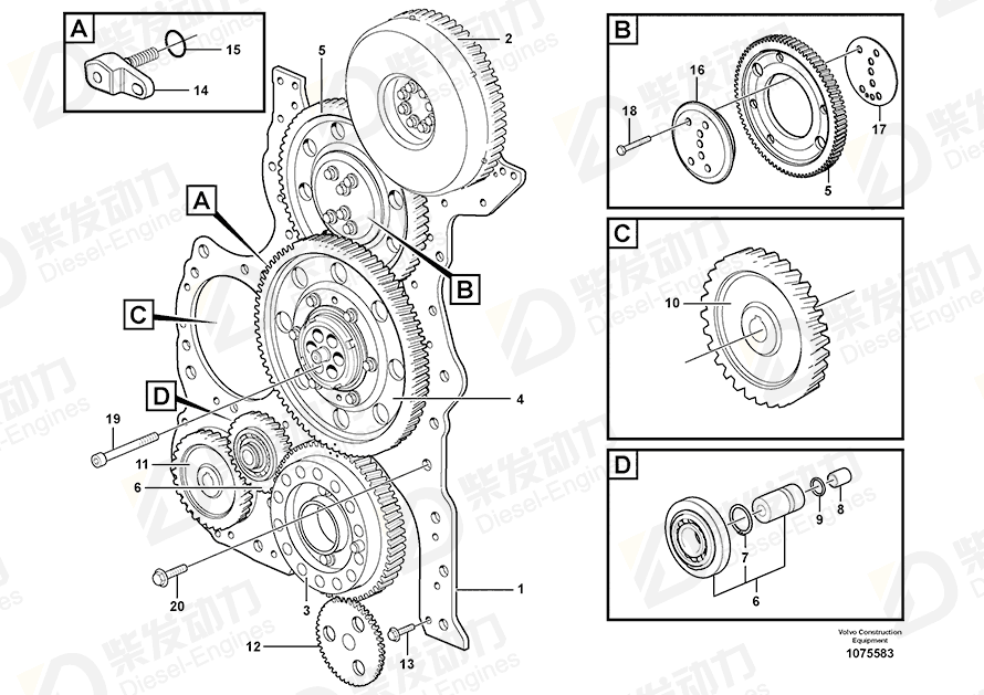 VOLVO Timing gear plate 21892737 Drawing