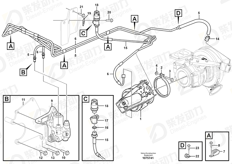 VOLVO Flange lock nut 990950 Drawing