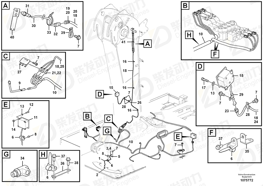 VOLVO Cable harness 14640233 Drawing VOLVO Cable harness 14640233 Drawing