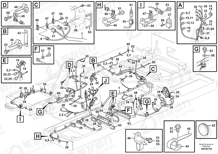 VOLVO Cable harness 14651744 Drawing