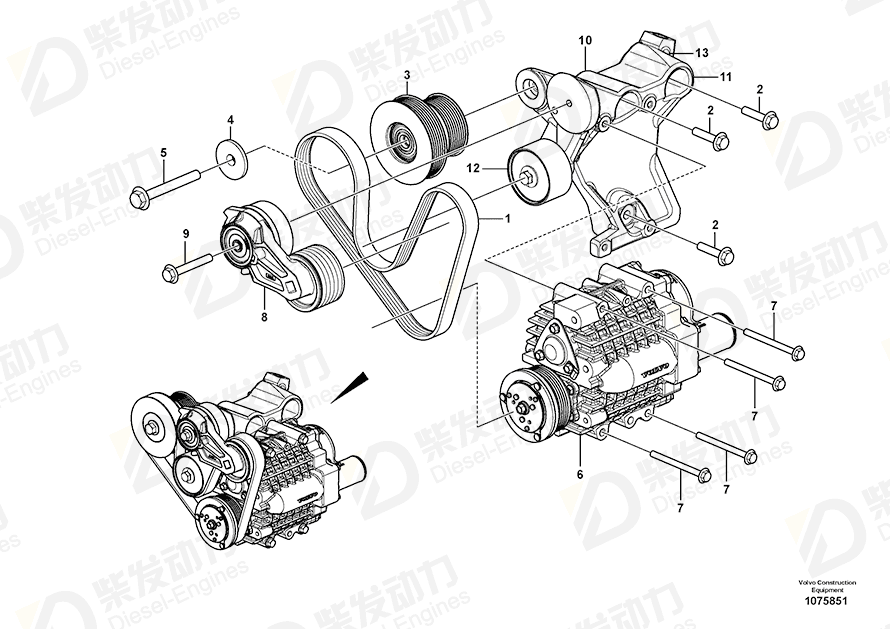 VOLVO Idler pulley 15188212 Drawing
