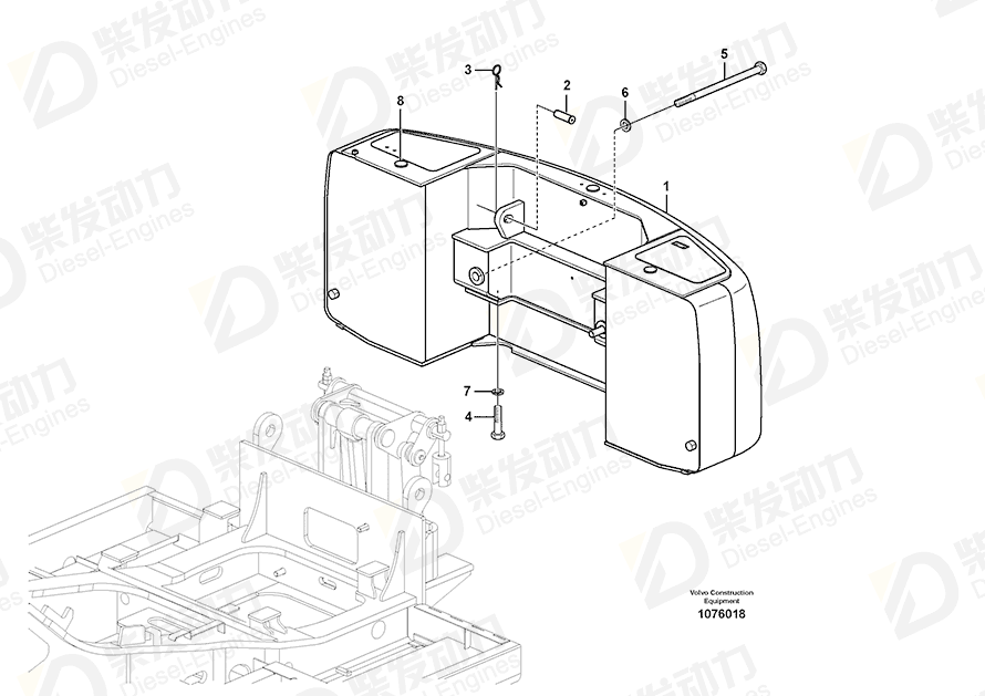 VOLVO Counterweight 14656498 Drawing VOLVO Counterweight 14656498 Drawing