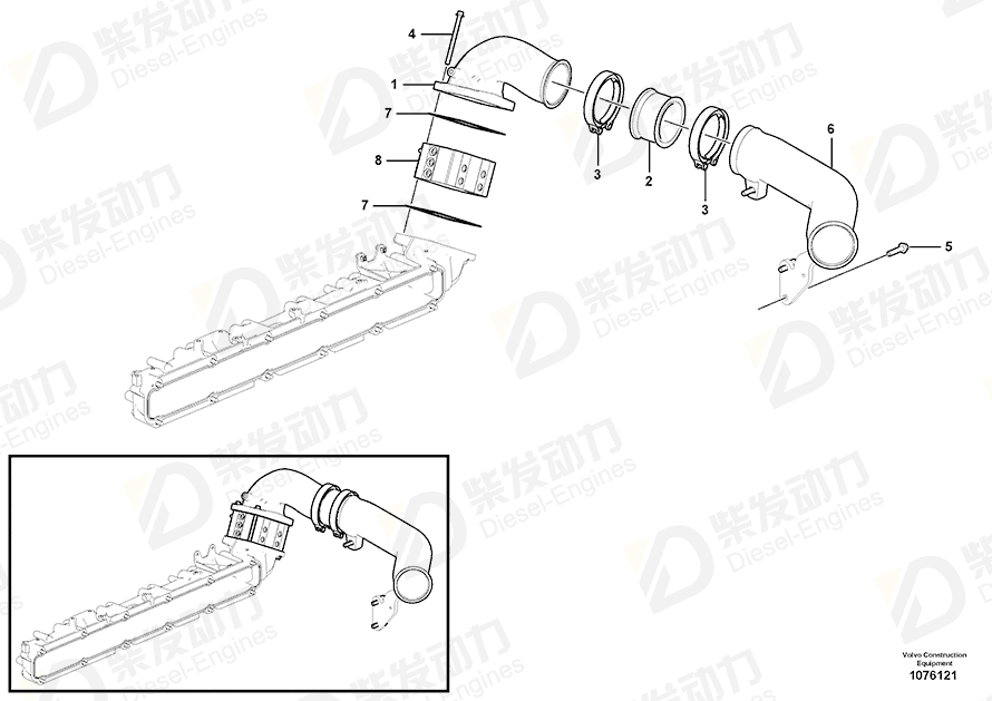 VOLVO Charge air pipe 17246292 Drawing