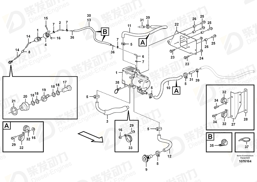 VOLVO Fuel pipe 16807665 Drawing