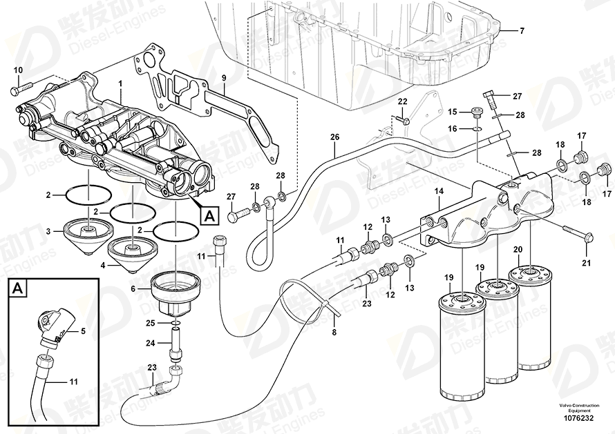 VOLVO Oil hose 17201859 Drawing