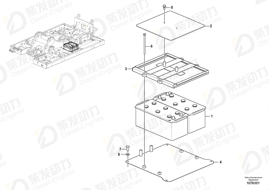 VOLVO Battery 21293376 Drawing
