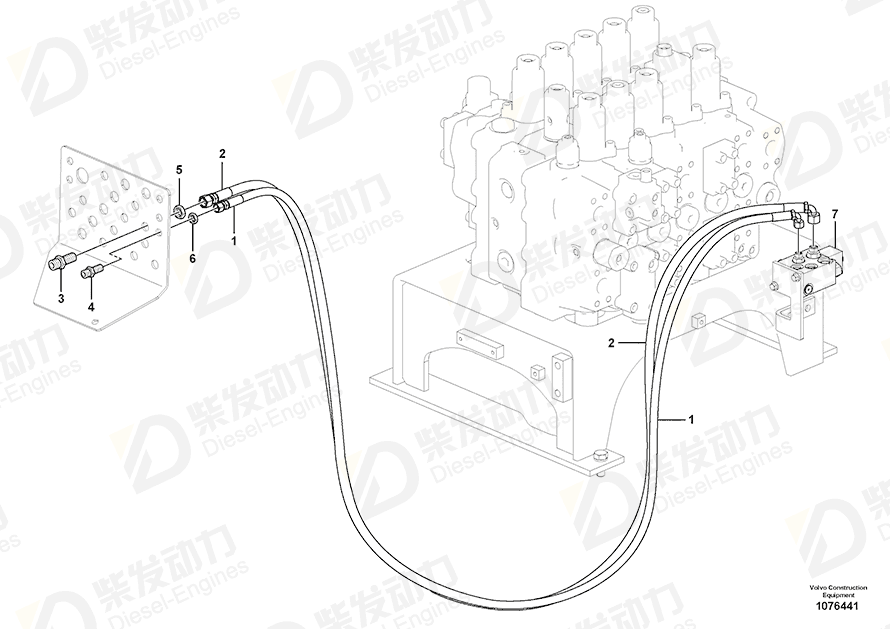 VOLVO Hose assembly 15191435 Drawing