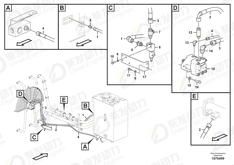 VOLVO Hose assembly 15800700 Drawing