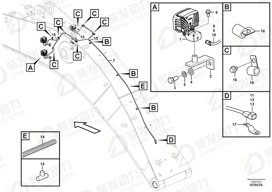 VOLVO Cable harness 14645763 Drawing VOLVO Cable harness 14645763 Drawing