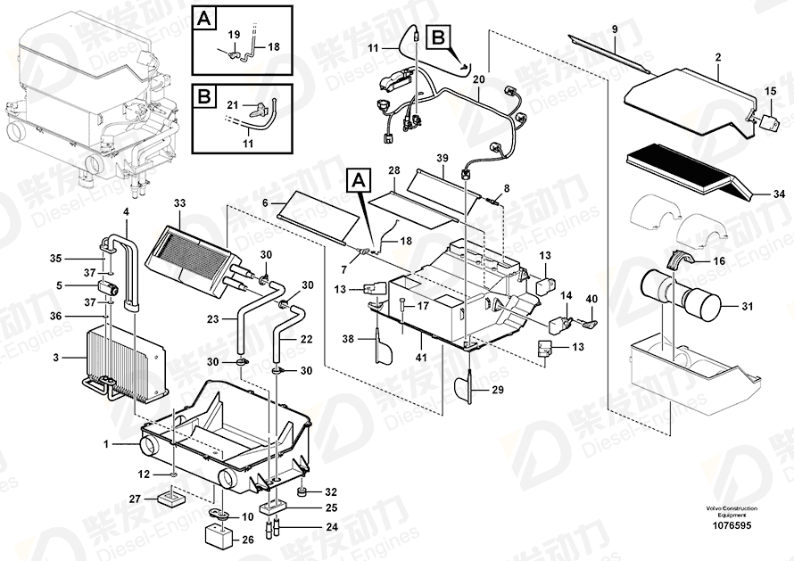 VOLVO Air conditioning unit 14689732 Drawing