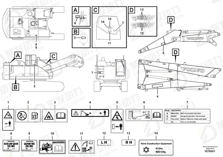 VOLVO Decal 14642774 Drawing