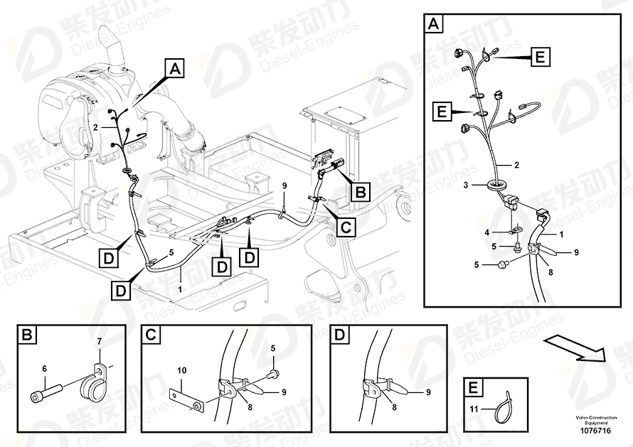 VOLVO Cable harness 14671688 Drawing VOLVO Cable harness 14671688 Drawing
