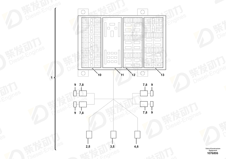 VOLVO Cable harness 14683234 Drawing VOLVO Cable harness 14683234 Drawing