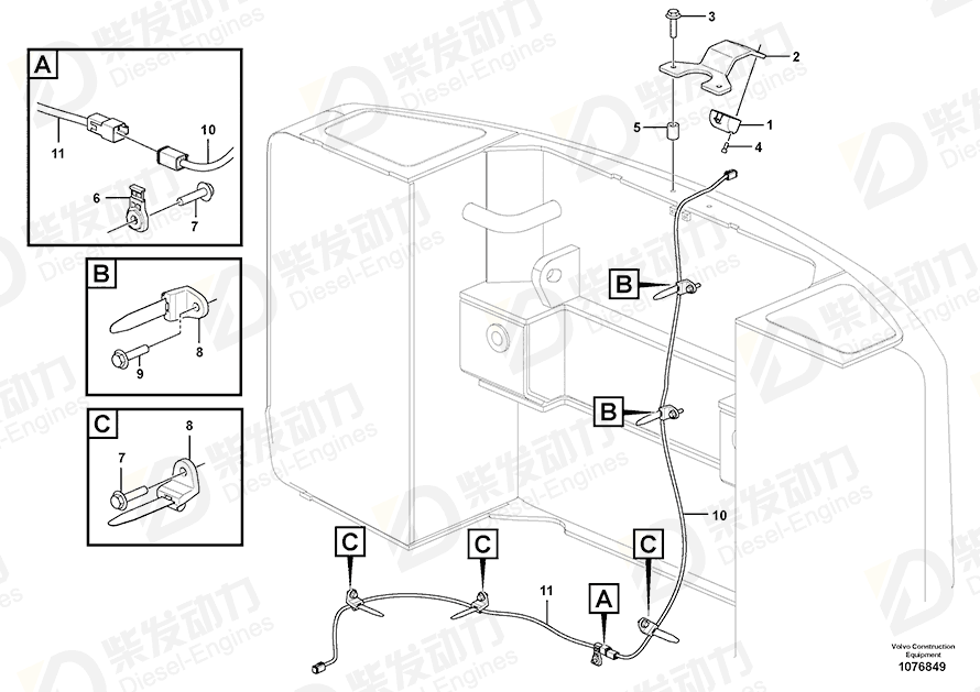 VOLVO Cable harness 14651326 Drawing