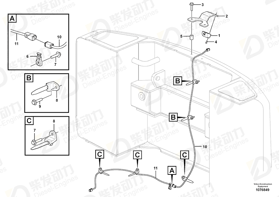 VOLVO Cable harness 14651327 Drawing VOLVO Cable harness 14651327 Drawing