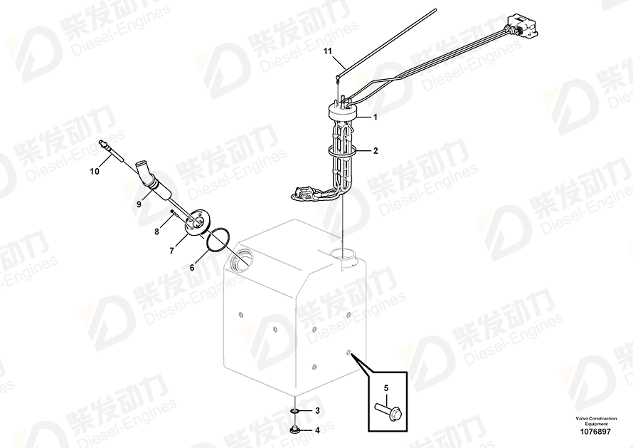 VOLVO Hose connection 17409590 Drawing