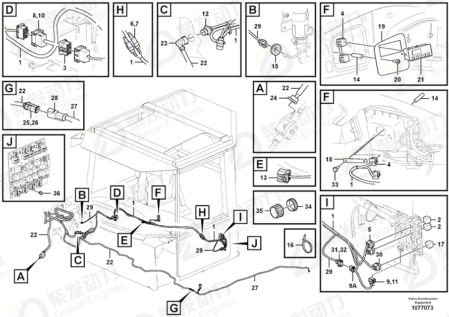 VOLVO Cable harness 17247624 Drawing