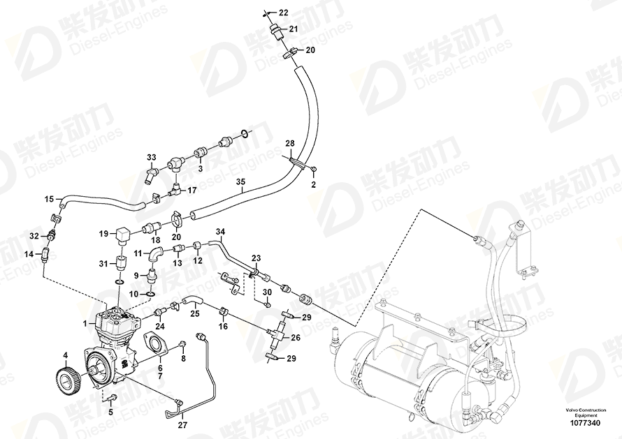 VOLVO Hose nipple 20901188 Drawing