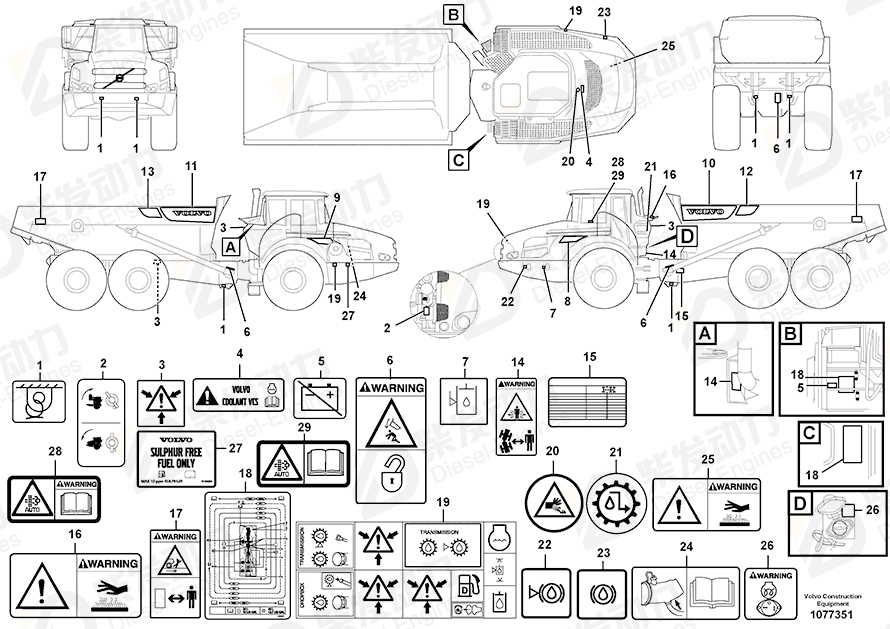 VOLVO Decal 11078332 Drawing