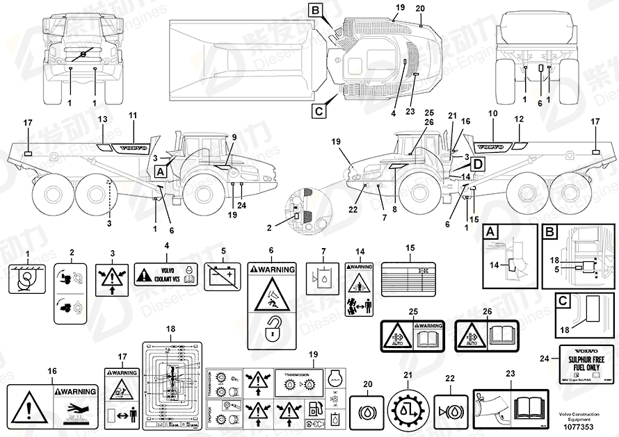 VOLVO Decal 16804995 Drawing