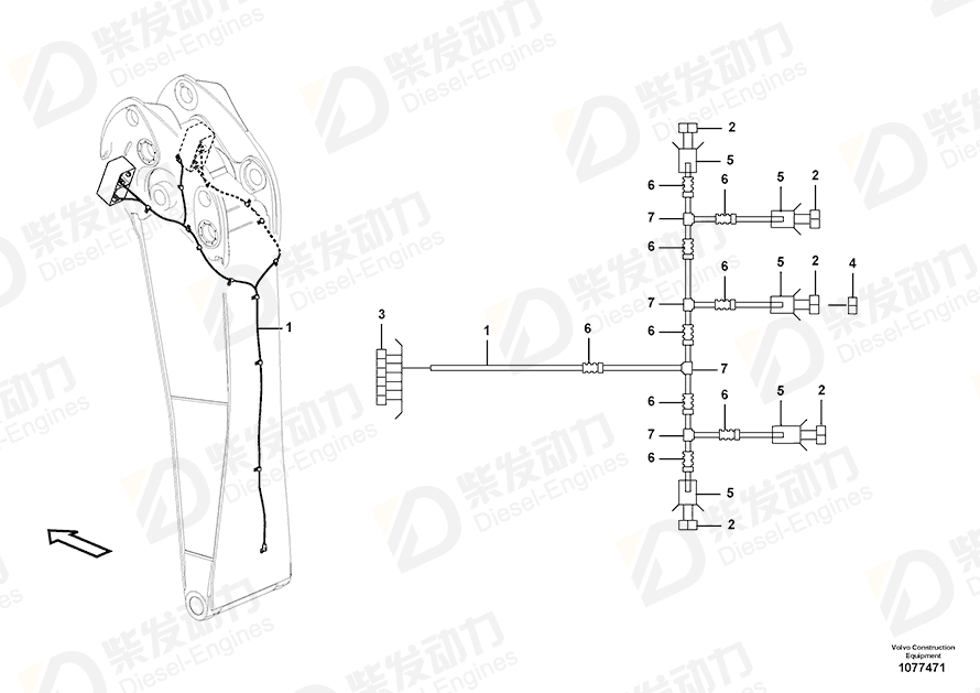 VOLVO Cable harness 14684555 Drawing VOLVO Cable harness 14684555 Drawing