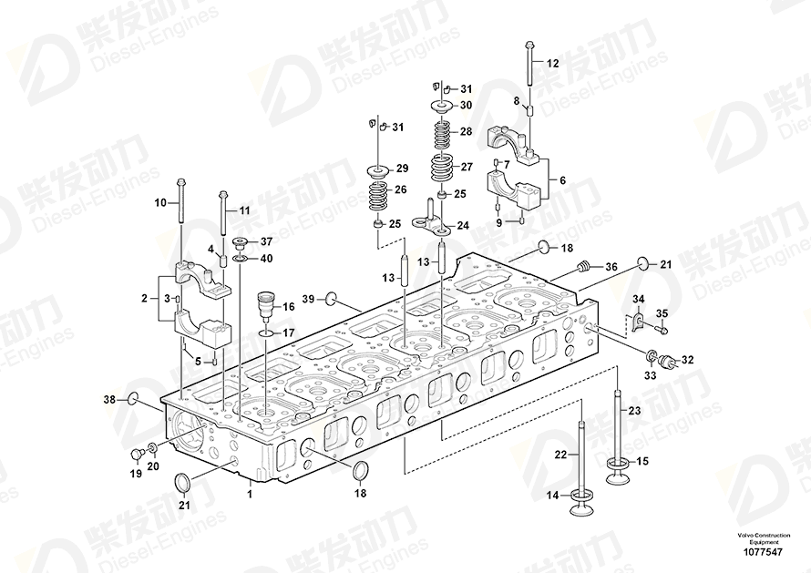 VOLVO Cylinder head 22215855 Drawing