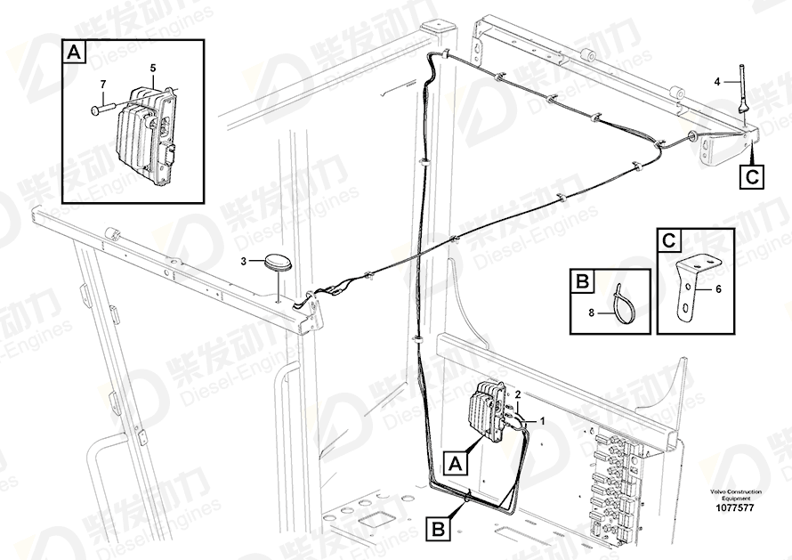 VOLVO Antenna 15198186 Drawing