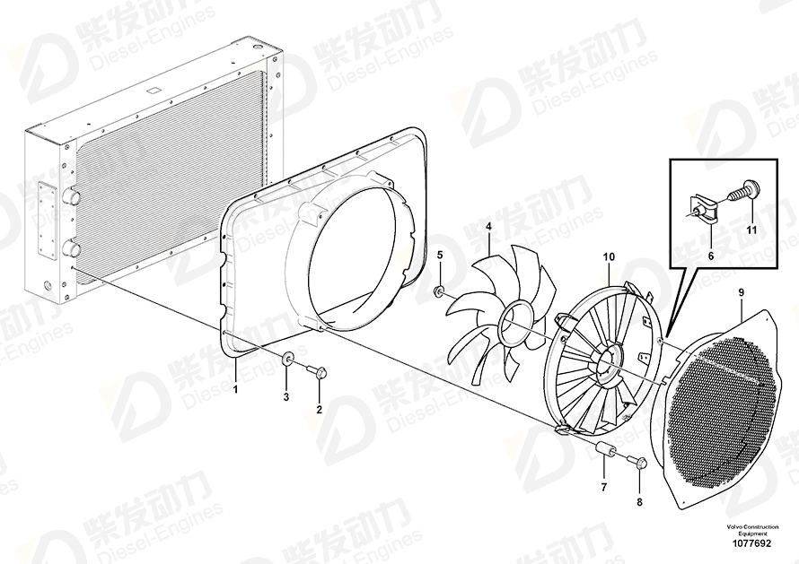 VOLVO Fan guard 16847707 Drawing