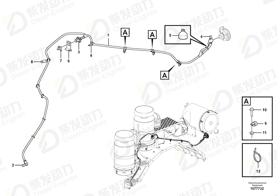 VOLVO Cable harness 17410601 Drawing VOLVO Cable harness 17410601 Drawing