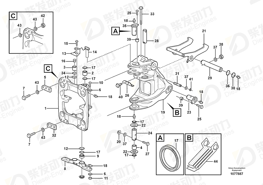 VOLVO Flange screw 968435 Drawing