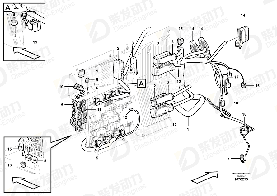 VOLVO Cable harness 17408947 Drawing