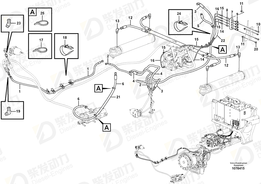 VOLVO Hose assembly 15026202 Drawing