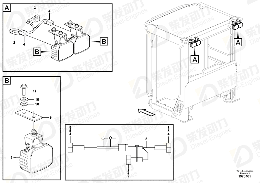 VOLVO Work lamp 15670554 Drawing