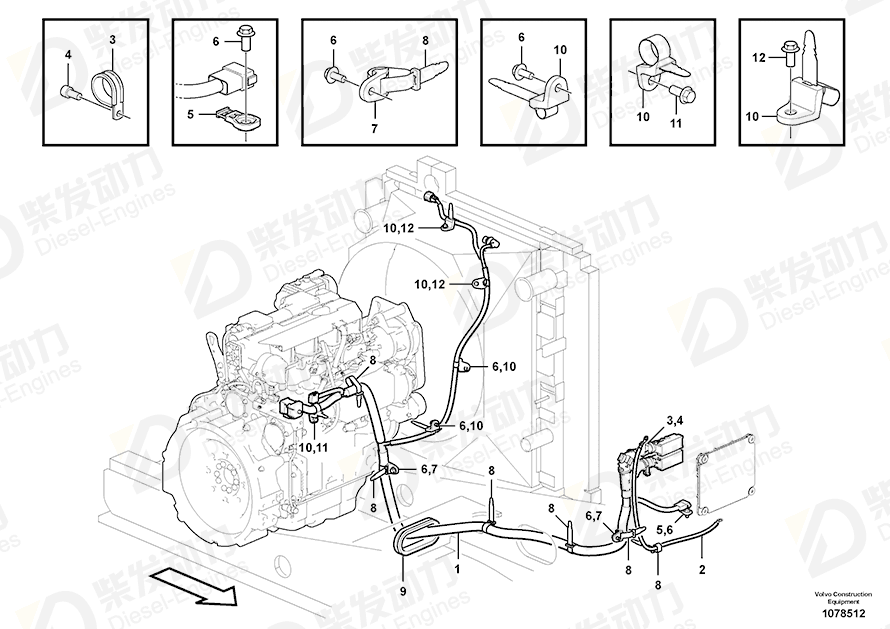 VOLVO Cable harness 14539460 Drawing