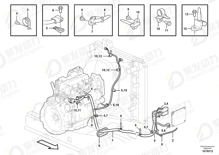 VOLVO Cable harness 14539460 Drawing VOLVO Cable harness 14539460 Drawing