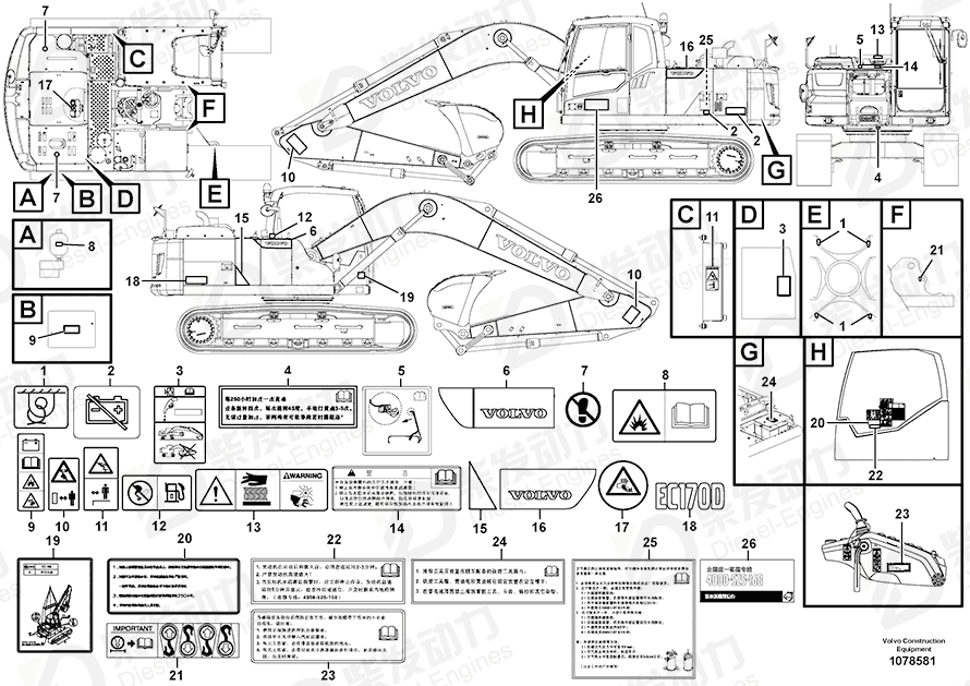 VOLVO Decal 14651217 Drawing