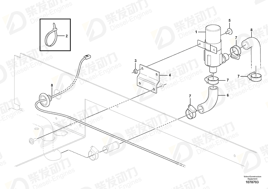 VOLVO Attaching plate 15032411 Drawing