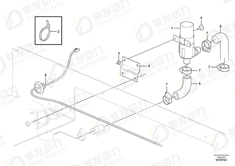 VOLVO Attaching plate 15032411 Drawing VOLVO Attaching plate 15032411 Drawing