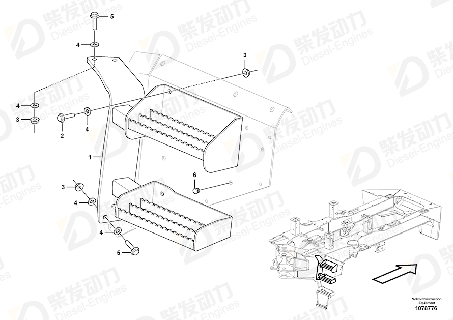 VOLVO Foot step 16869429 Drawing