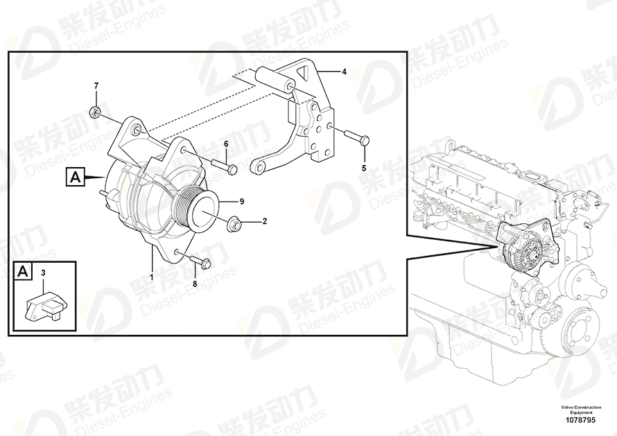 VOLVO Flange screw 20755314 Drawing