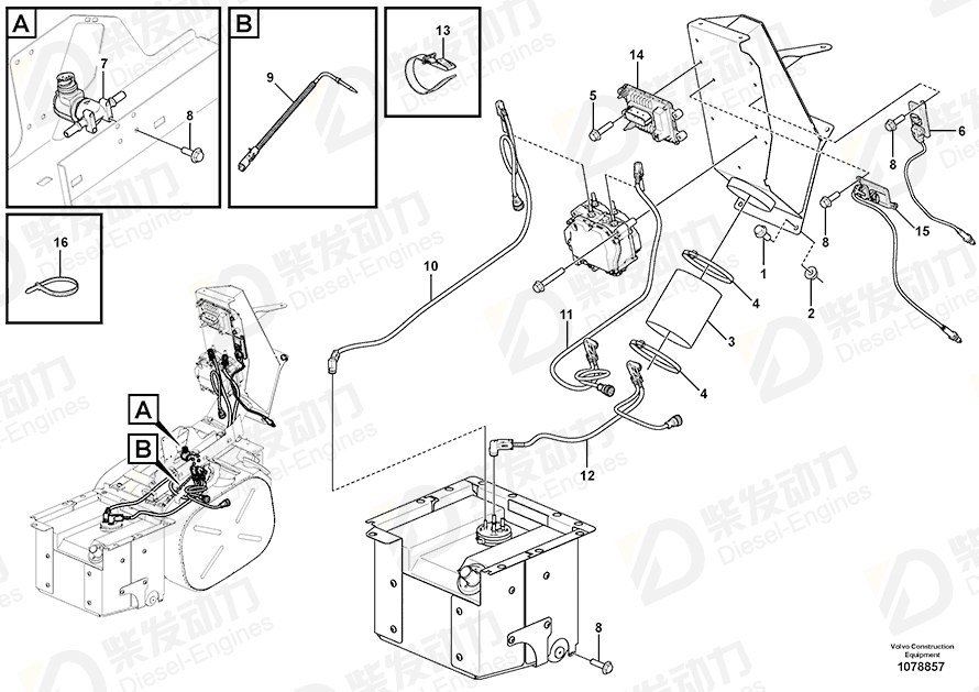 VOLVO Hose assembly 17270192 Drawing VOLVO Hose assembly 17270192 Drawing
