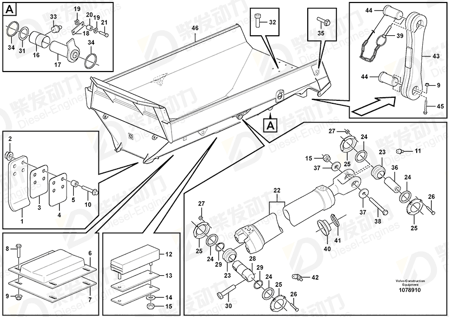 VOLVO Dumper body 16887554 Drawing VOLVO Dumper body 16887554 Drawing