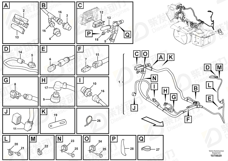 VOLVO Cable harness 17426622 Drawing