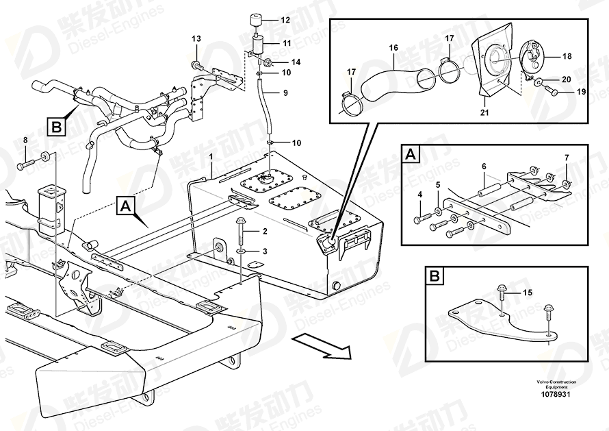 VOLVO Hose 16871131 Drawing