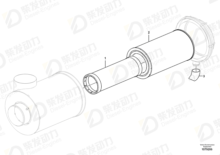 VOLVO Air filter 11110022 Drawing VOLVO Air filter 11110022 Drawing