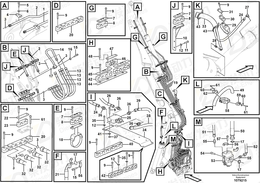 VOLVO Hose assembly 936715 Drawing VOLVO Hose assembly 936715 Drawing