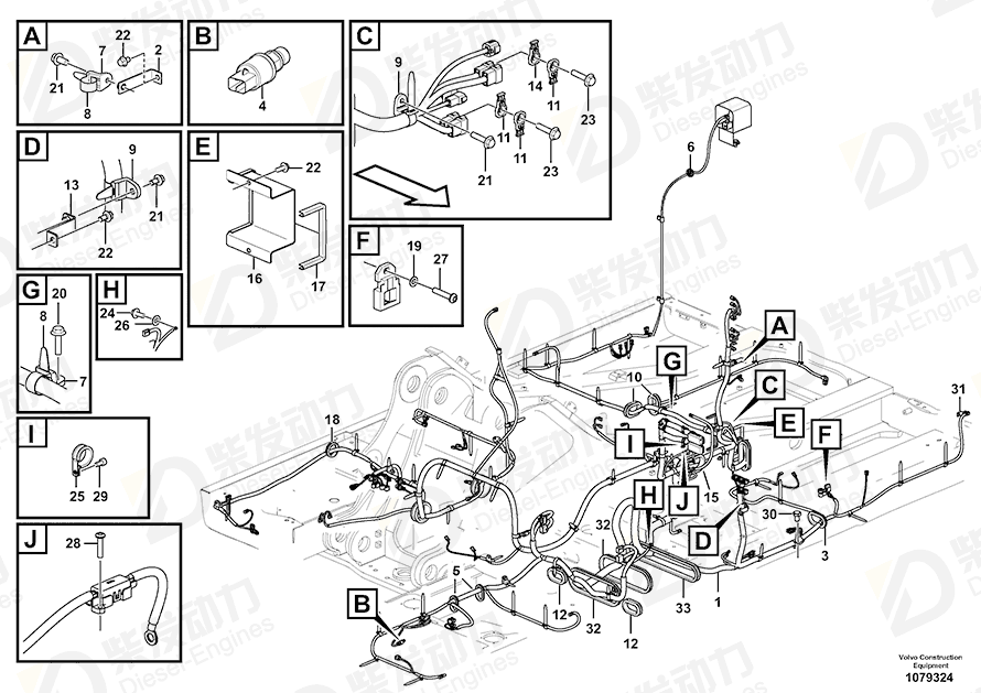 VOLVO Cable harness 14692801 Drawing