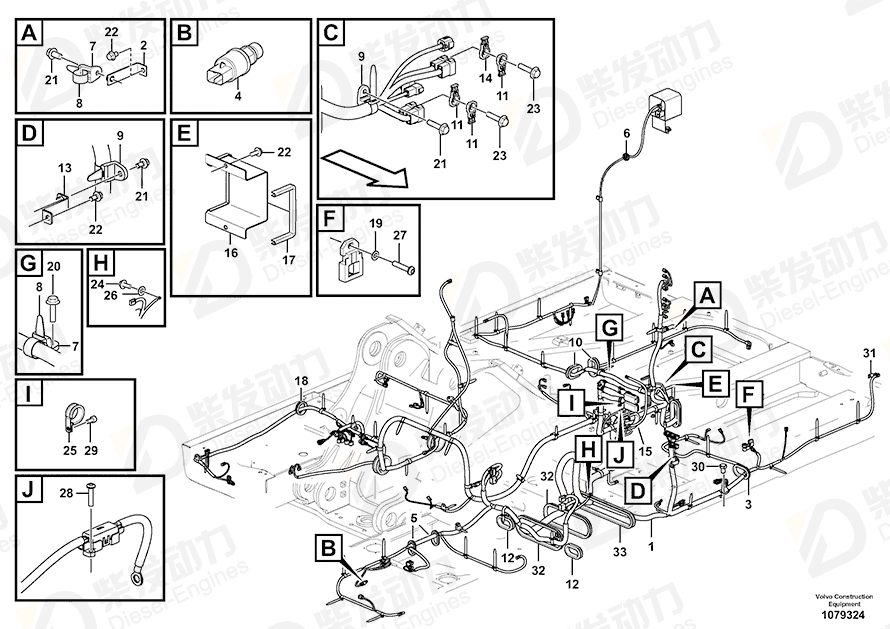 VOLVO Cable harness 14692801 Drawing VOLVO Cable harness 14692801 Drawing
