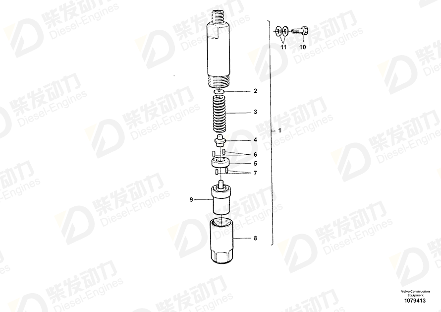 VOLVO Nozzle retainer 477505 Drawing VOLVO Nozzle retainer 477505 Drawing